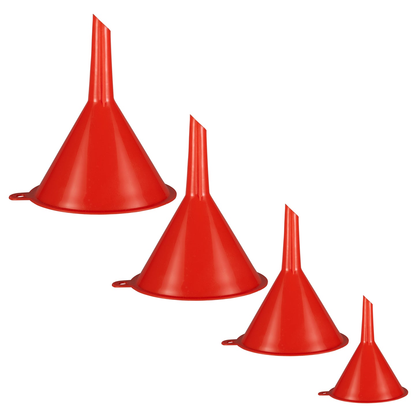 Funnel Red Mix 4 pcs DIY Workshop Accessory Vehicle Fluid Funnel