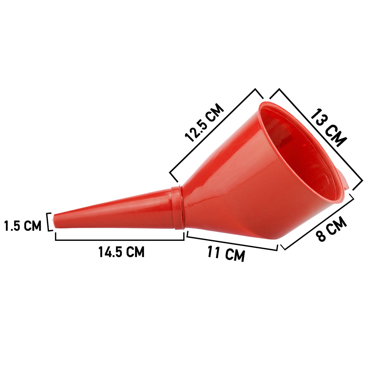 AP Supplies Angled Car Fuel Funnels with Filter (Green & Red)
