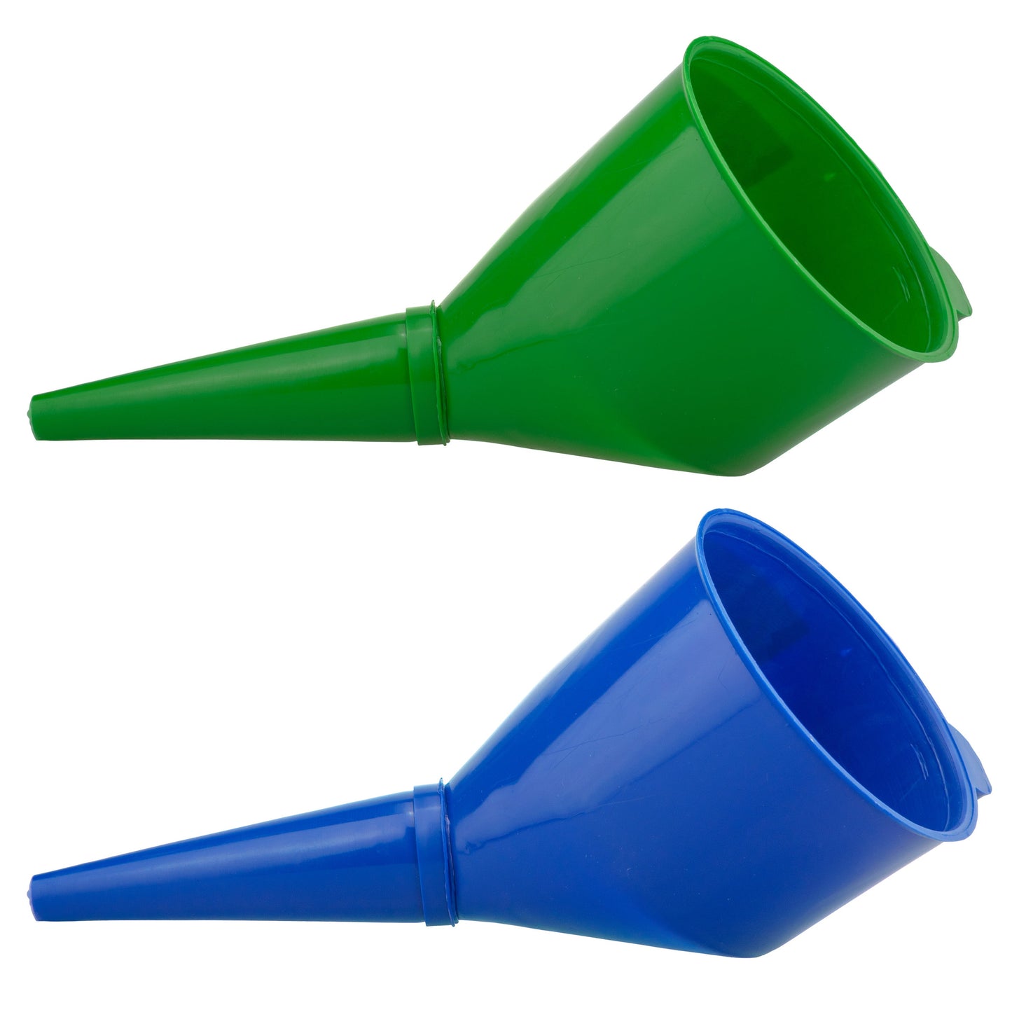 AP Supplies Angled Car Fuel Funnels with Filter (Green & Blue)