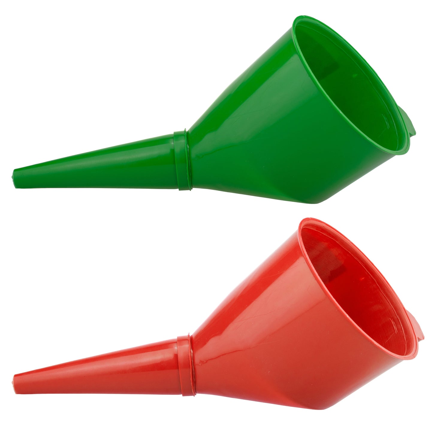 AP Supplies Angled Car Fuel Funnels with Filter (Green & Red)