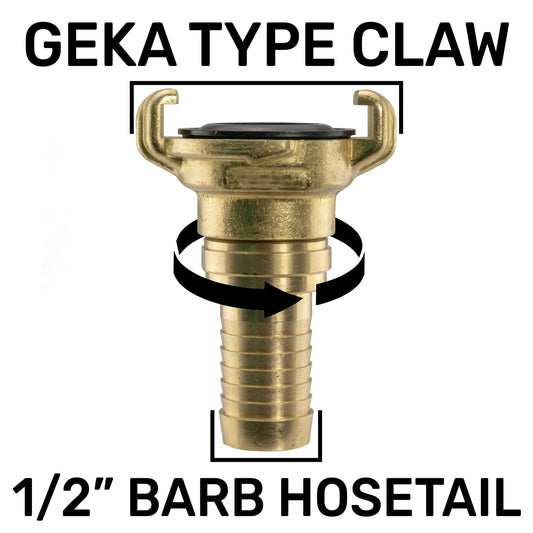 Claw Brass - Swivel 1/2in Hose Drip Irrigation Fitting DIY Workshop Accessory