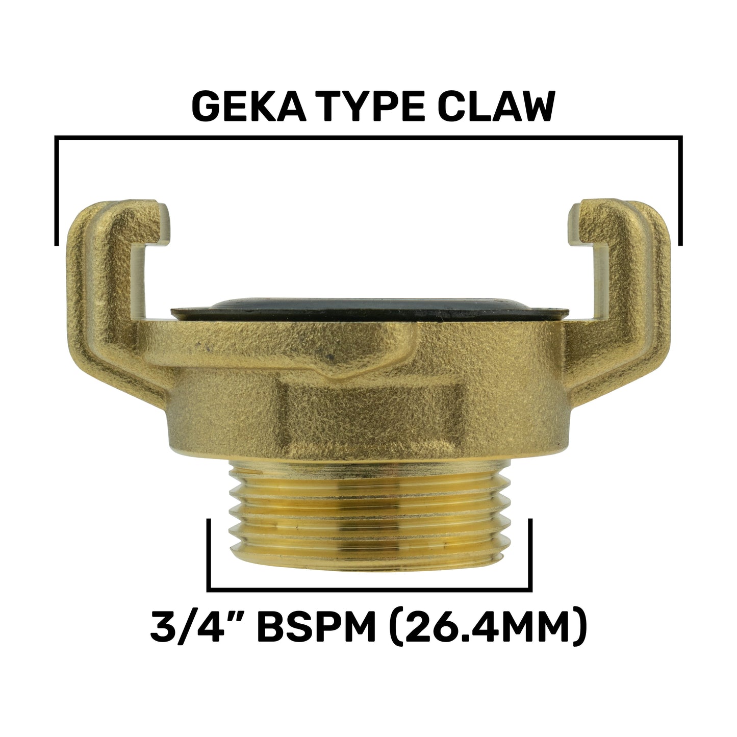 Water Butt Connector 3/4in BSP with In-Line BSPF Valve and Geka Type Connector