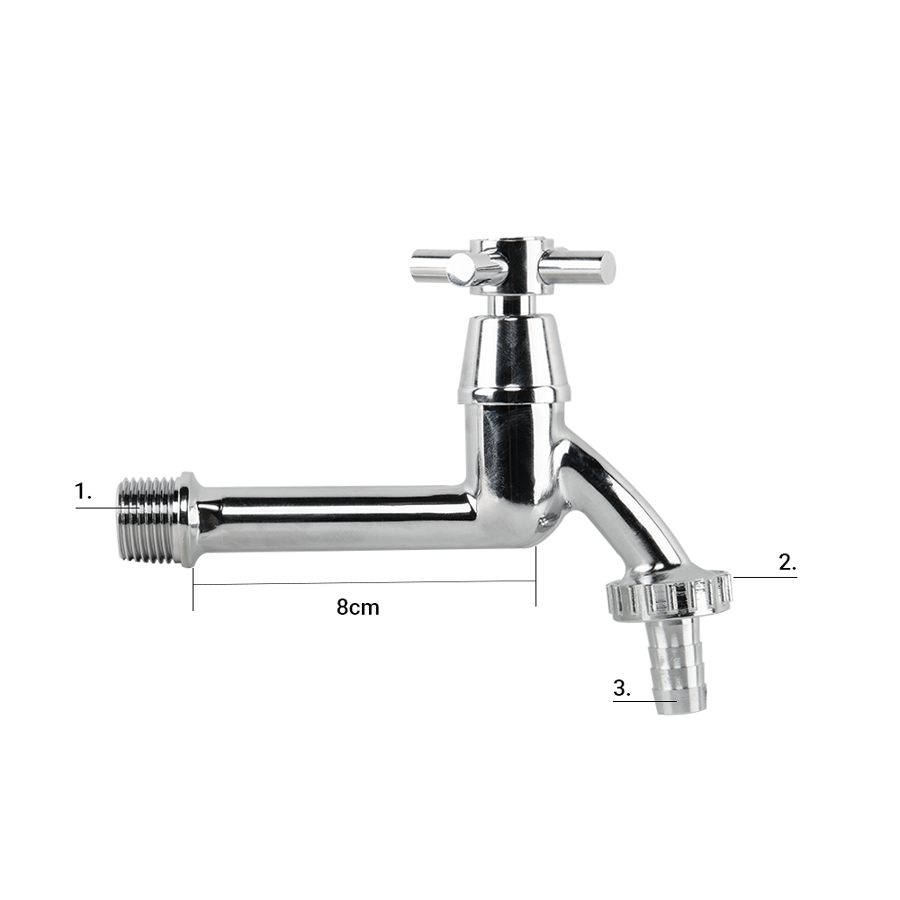 AP Supplies cross bib extended brass chrome brass tap