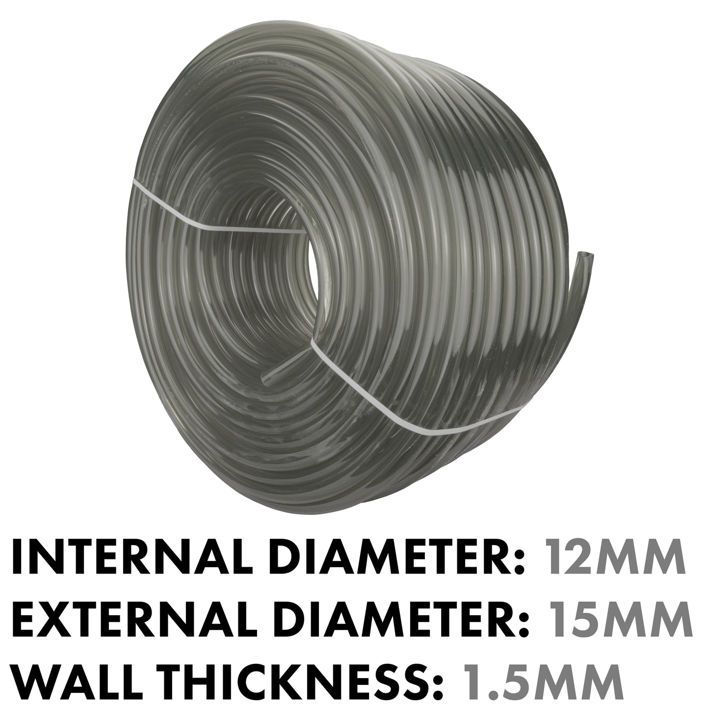 Grey Semi-Transparent PVC Pipe 12mm*15mm for Pipe and Water Fitting