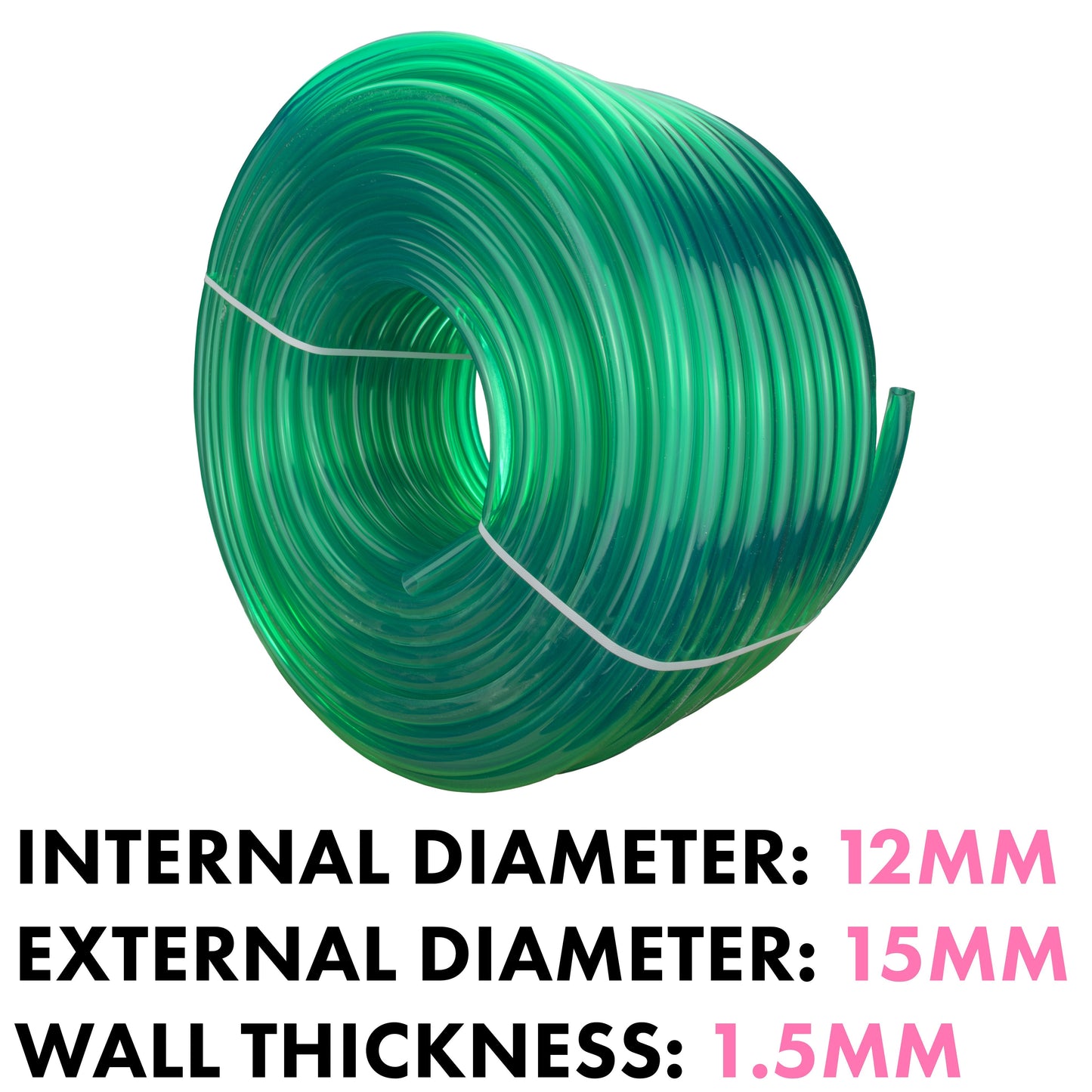 Green Semi-Transparent PVC Pipe 12mm*15mm for Pipe and Water Fitting