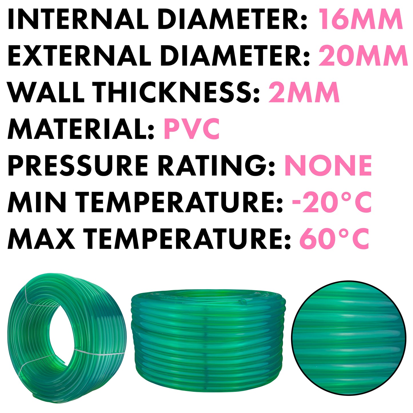 Green Semi-Transparent PVC Pipe 16mm*20mm for Pipe and Water Fitting