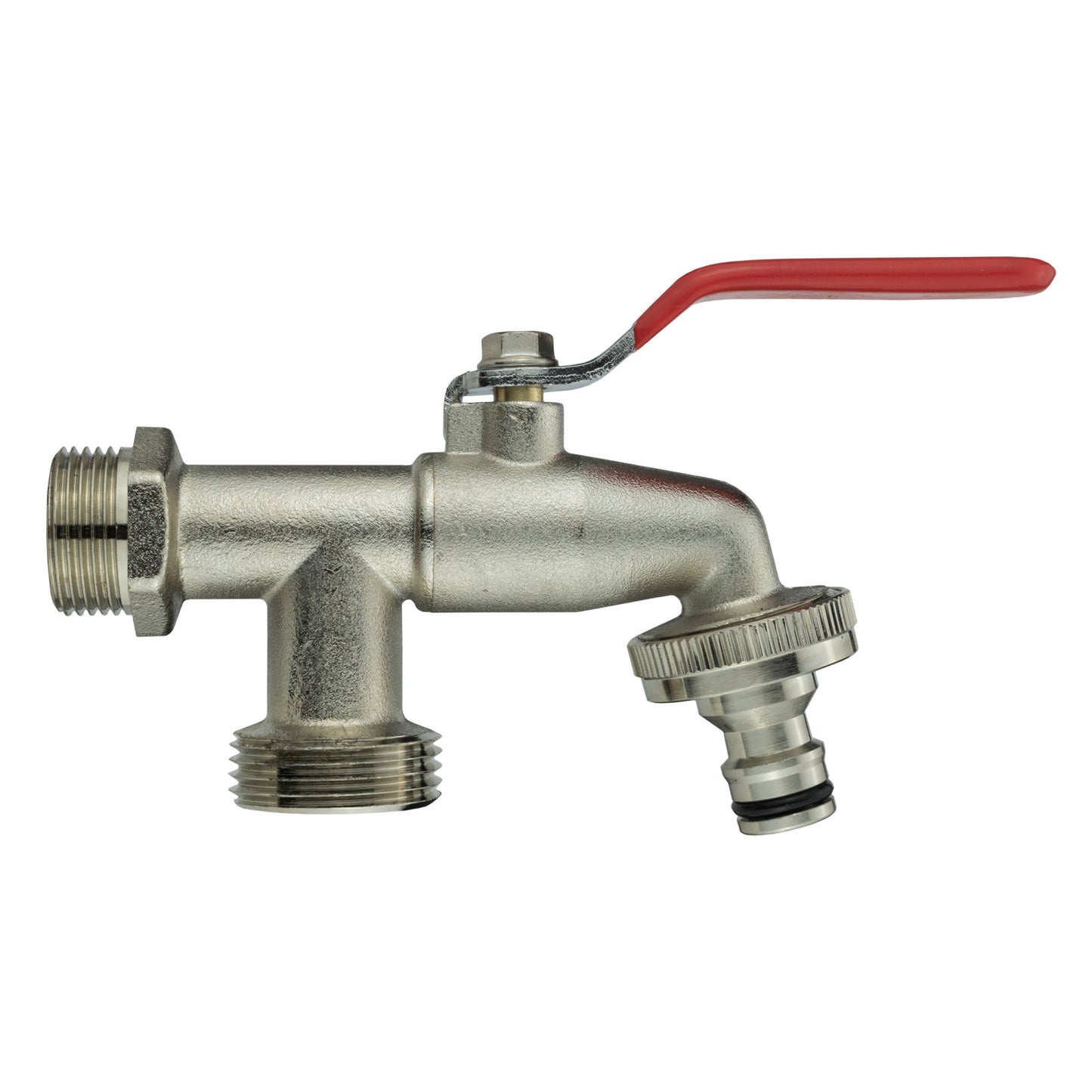 Wall Flange Kit 25mm MDPE + Double Lever Tap 3/4 BSP for Drip Irrigation Fitting