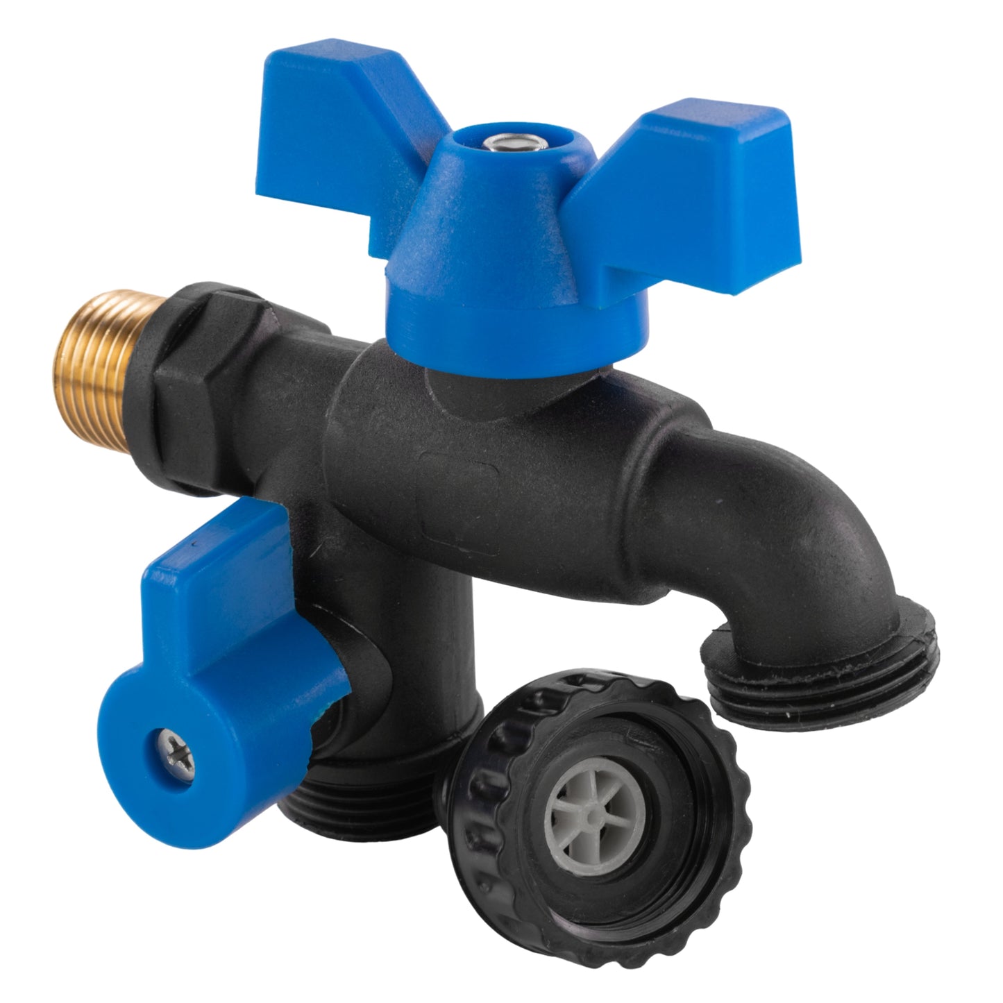 Garden Bib Double Tap 1/2in BSPM Drip Irrigation Fitting DIY Workshop Accessory