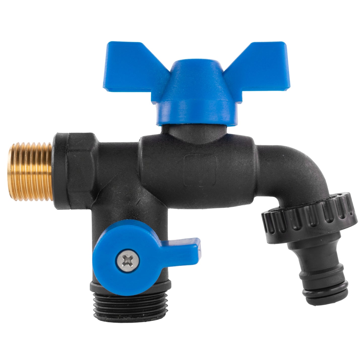 Garden Bib Double Tap 1/2in BSPM Drip Irrigation Fitting DIY Workshop Accessory
