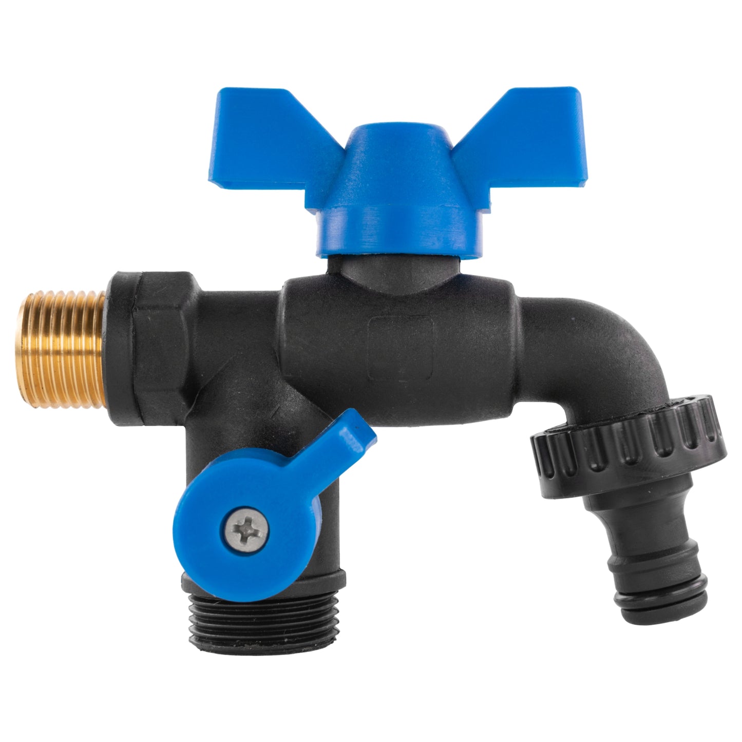Garden Bib Double Tap 1/2in BSPM Drip Irrigation Fitting DIY Workshop Accessory