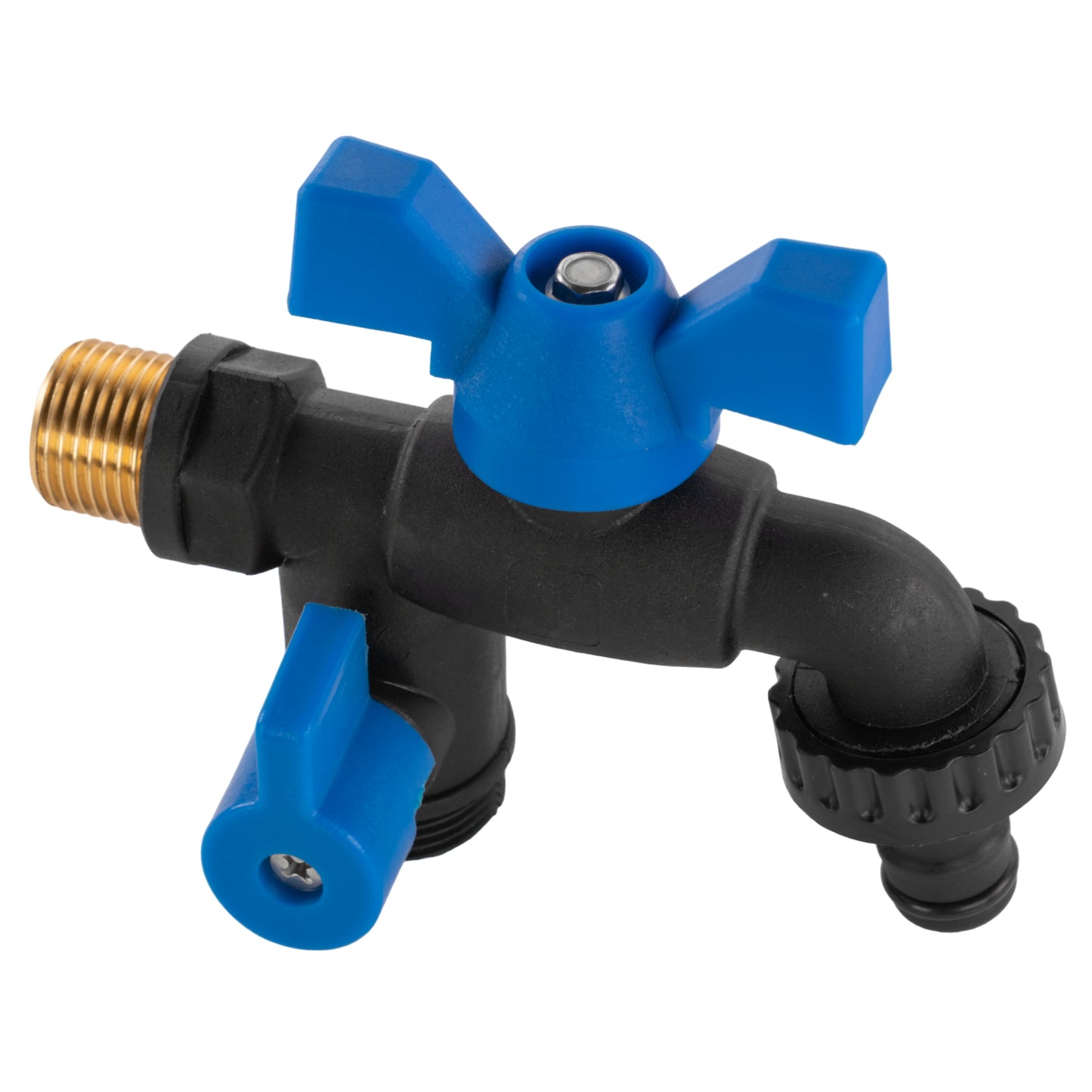 Garden Bib Double Tap 1/2in BSPM Drip Irrigation Fitting DIY Workshop Accessory