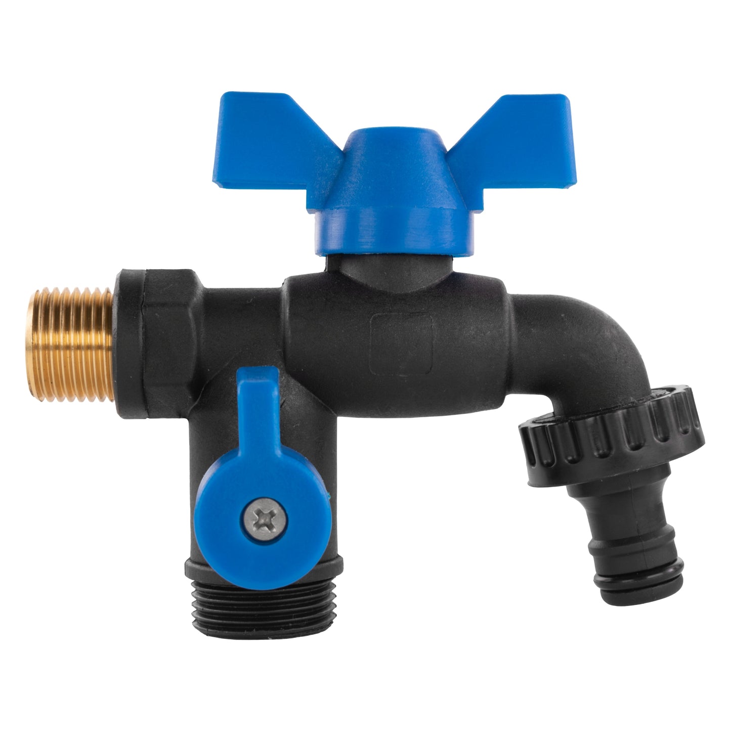 Garden Bib Double Tap 1/2in BSPM Drip Irrigation Fitting DIY Workshop Accessory