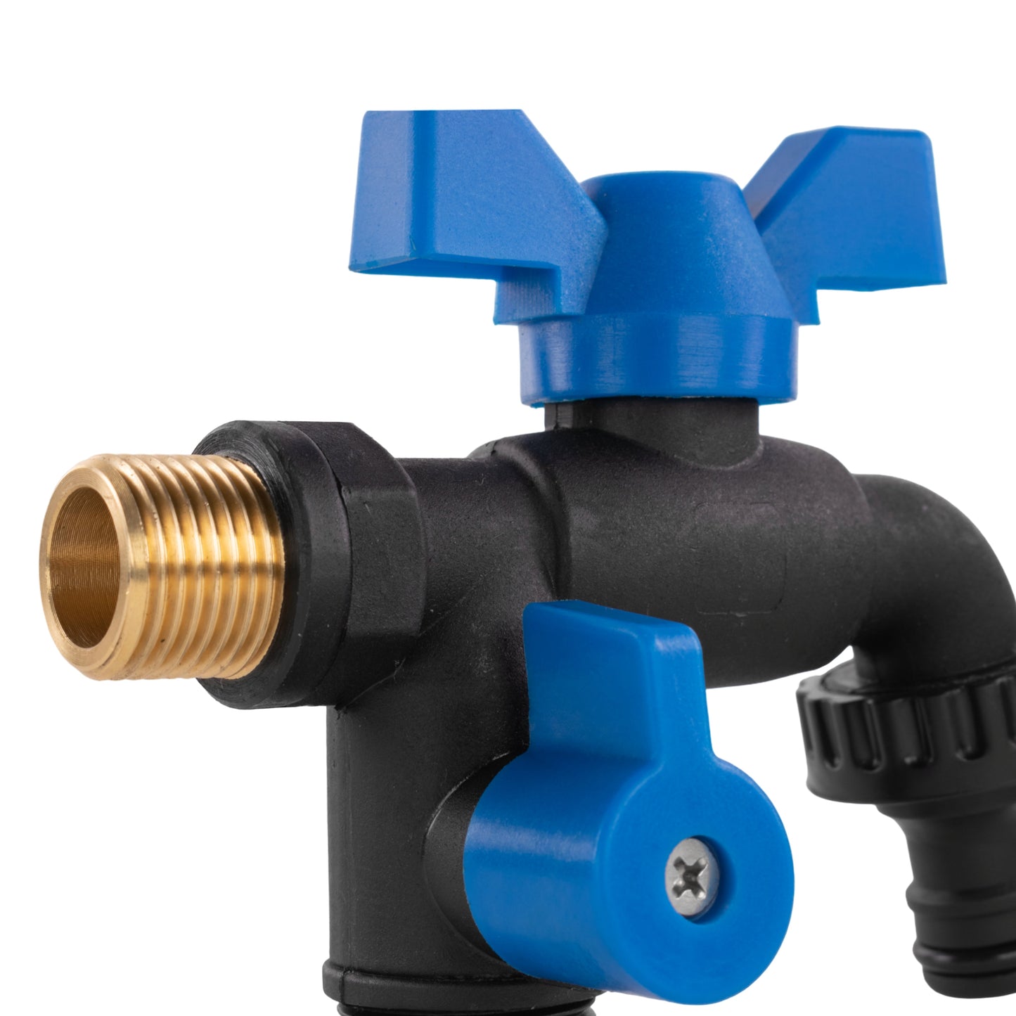 Garden Bib Double Tap 1/2in BSPM Drip Irrigation Fitting DIY Workshop Accessory