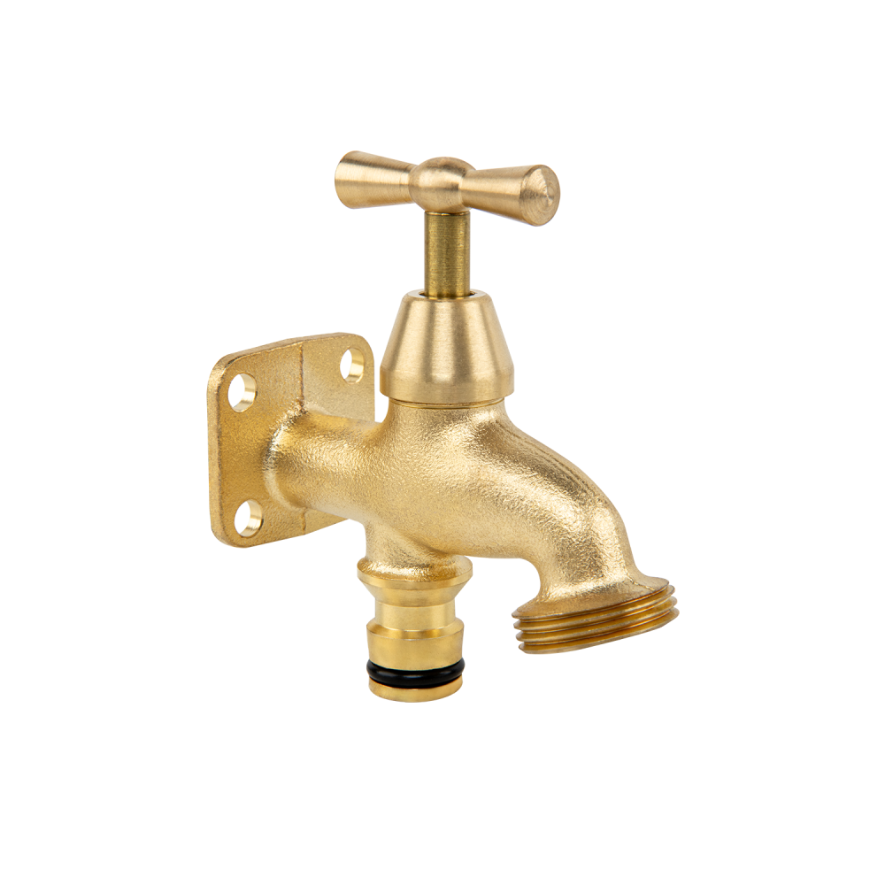 AP Supplies Brass Bib Tap with Quick Connect Inlet, ¾” BSP Thread Outlet