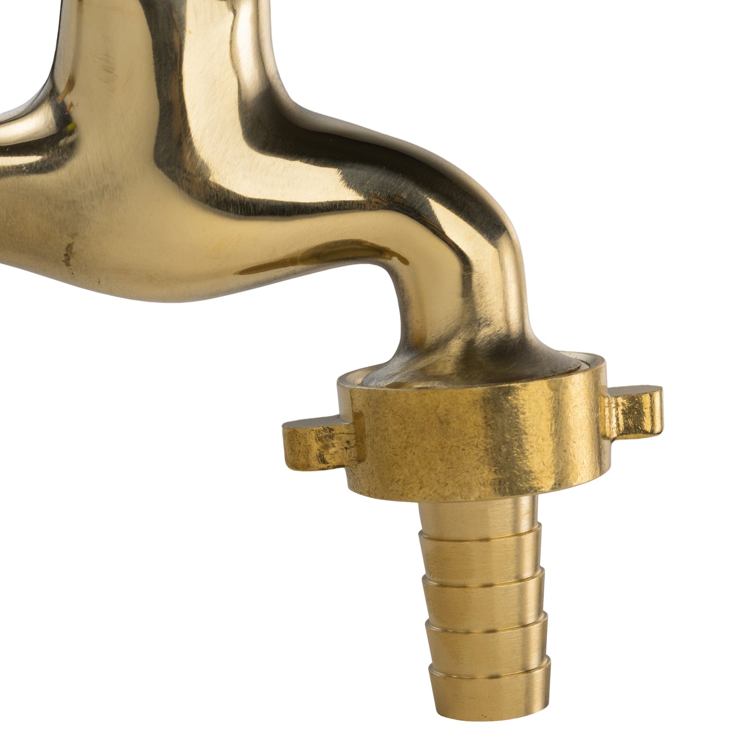 Garden Tap Polished Brass 1/2in BSPM - 13mm Barb Brass Water Fitting Tap Adapter