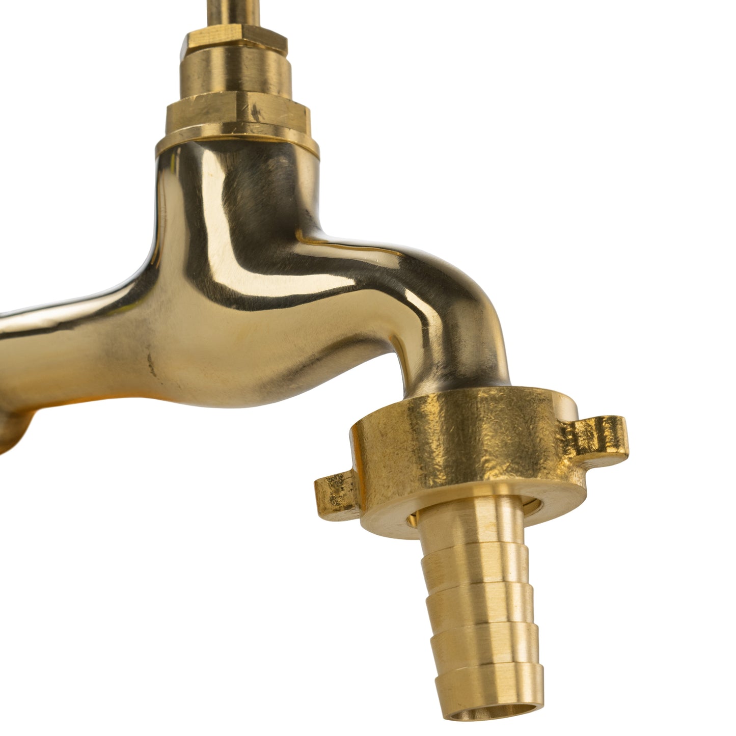 Garden Tap Polished Brass 1/2in BSPM - 13mm Barb Brass Water Fitting Tap Adapter