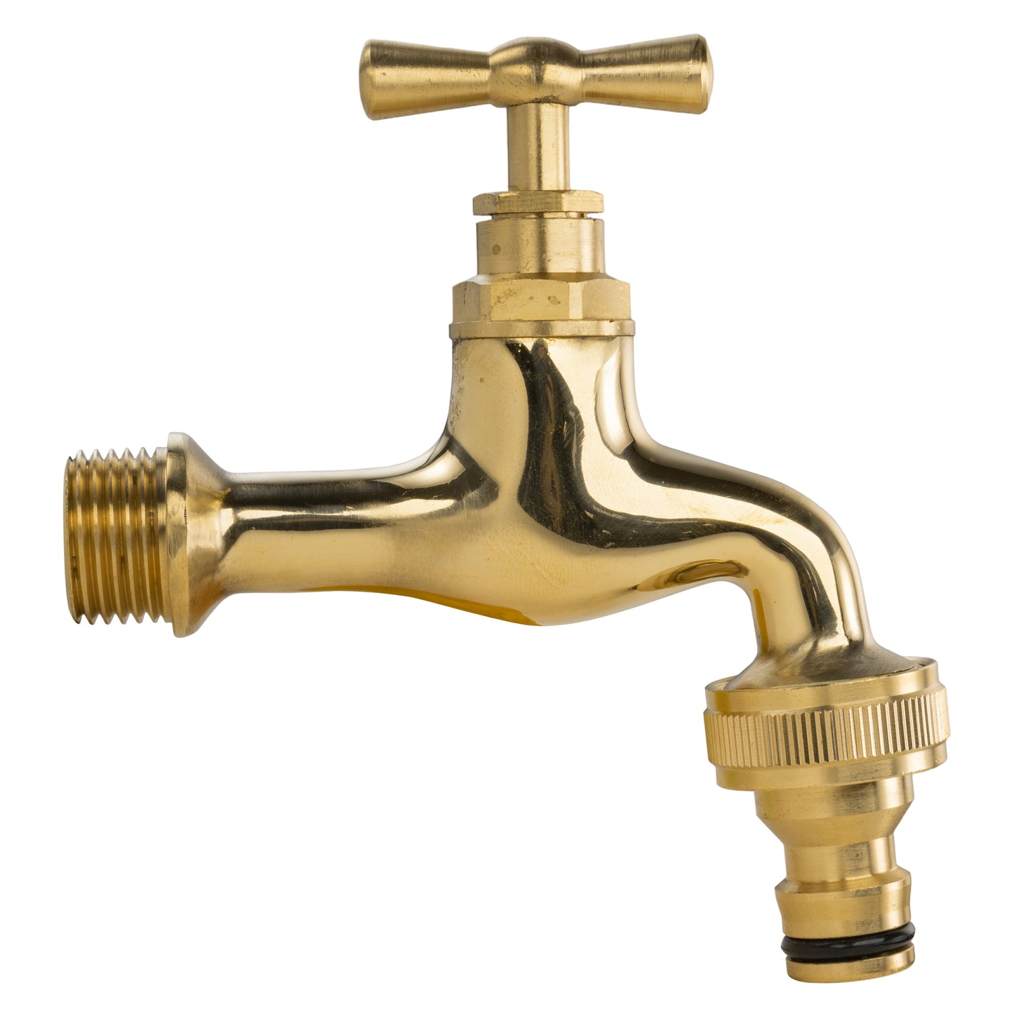 Water Butts Kit 1/2in With Polish Brass Tap and Snap On Connector Tap Adapter