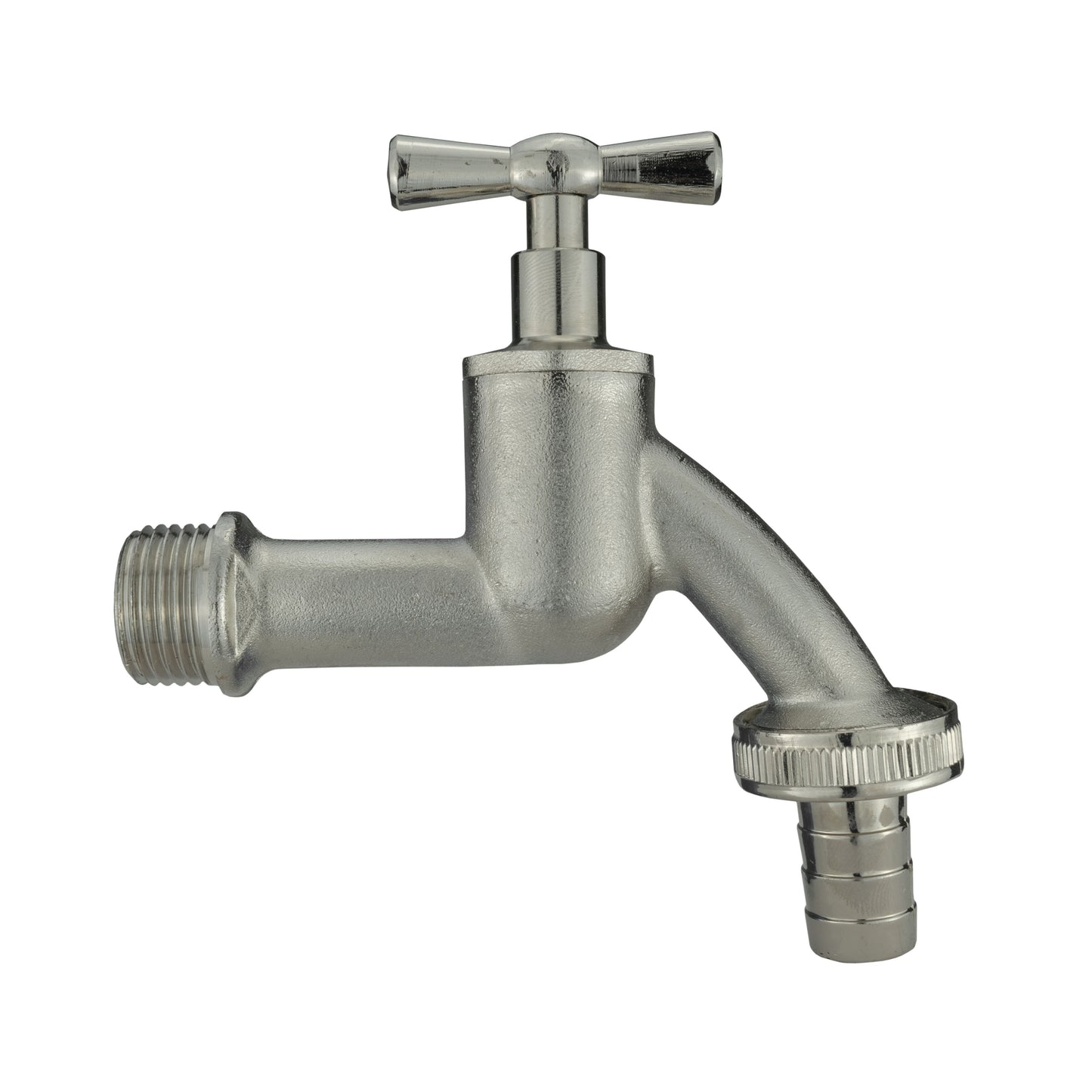 IBC 2 S60X6 Cap with Nickle Plated Bib Tap 1/2 Barb Garden Hose Pipe Tap Adapter