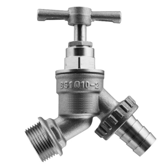 Garden Bib Tap Brass Nickle Plated 1/2in BSPM Inlet Water Connector Tap Adapter
