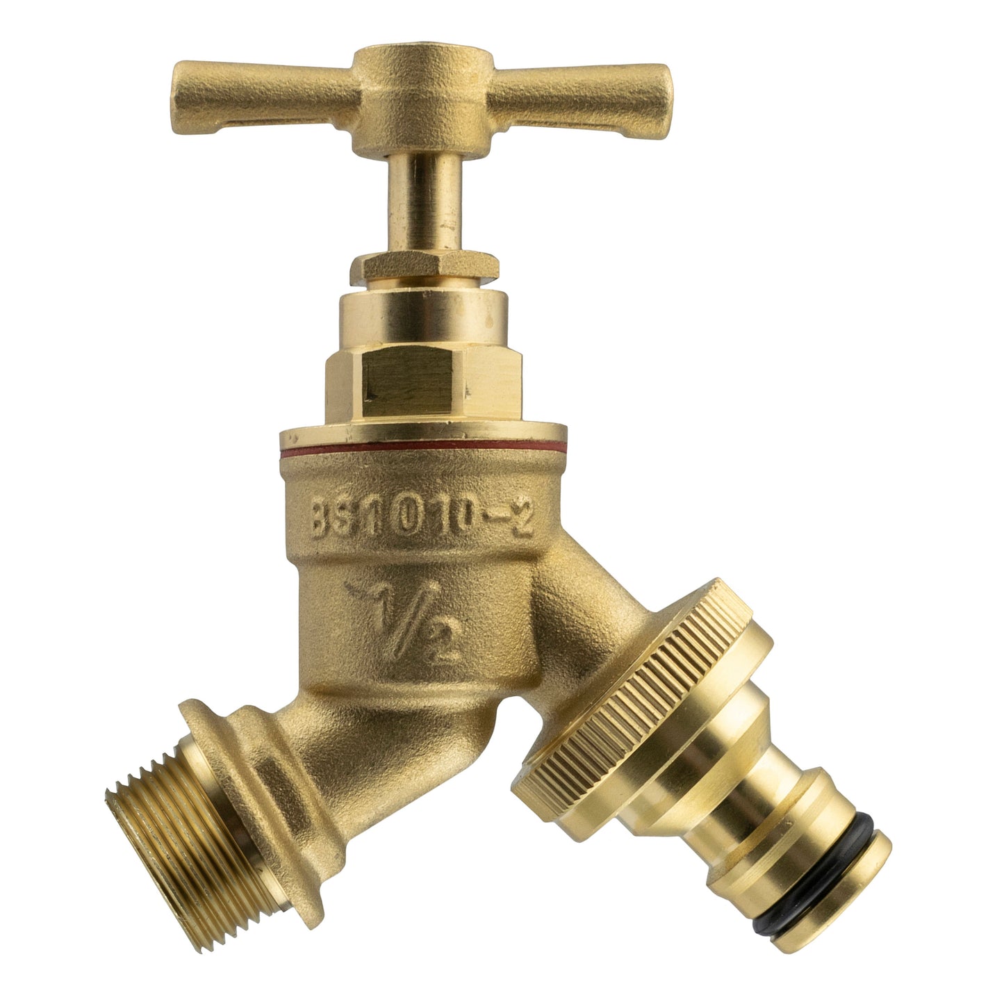 Wall Flange Kit 25mm MDPE - Brass Garden Tap Snap-On Male for BSP Thread Fitting