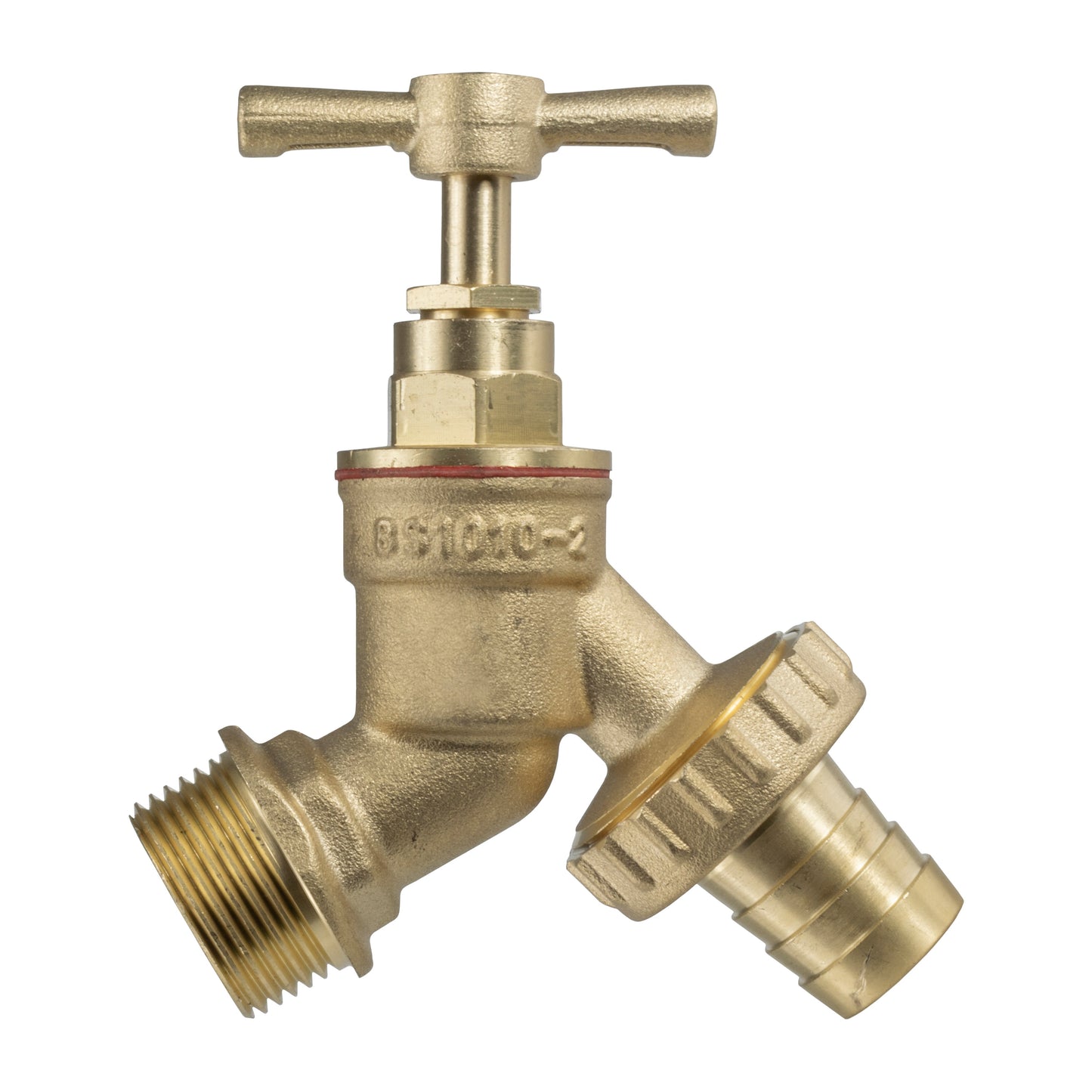 15mm Brass Wall Flange Kit with Brass Barbed Tap Garden Hose Pipe Barb Connector