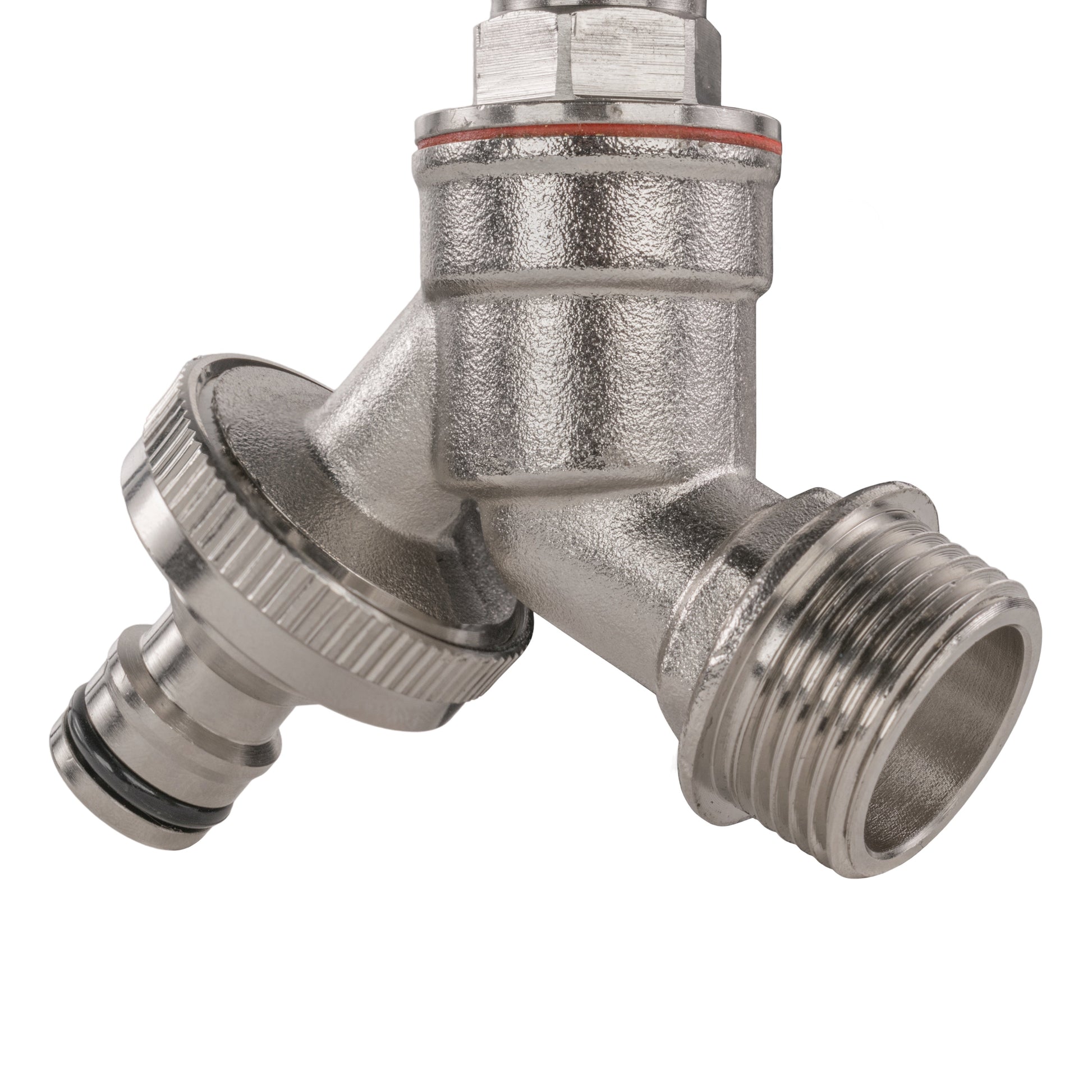 AP Supplies Garden Bib Tap Brass Nickle Plated 3/4" BSPM Inlet + Snap-On Male