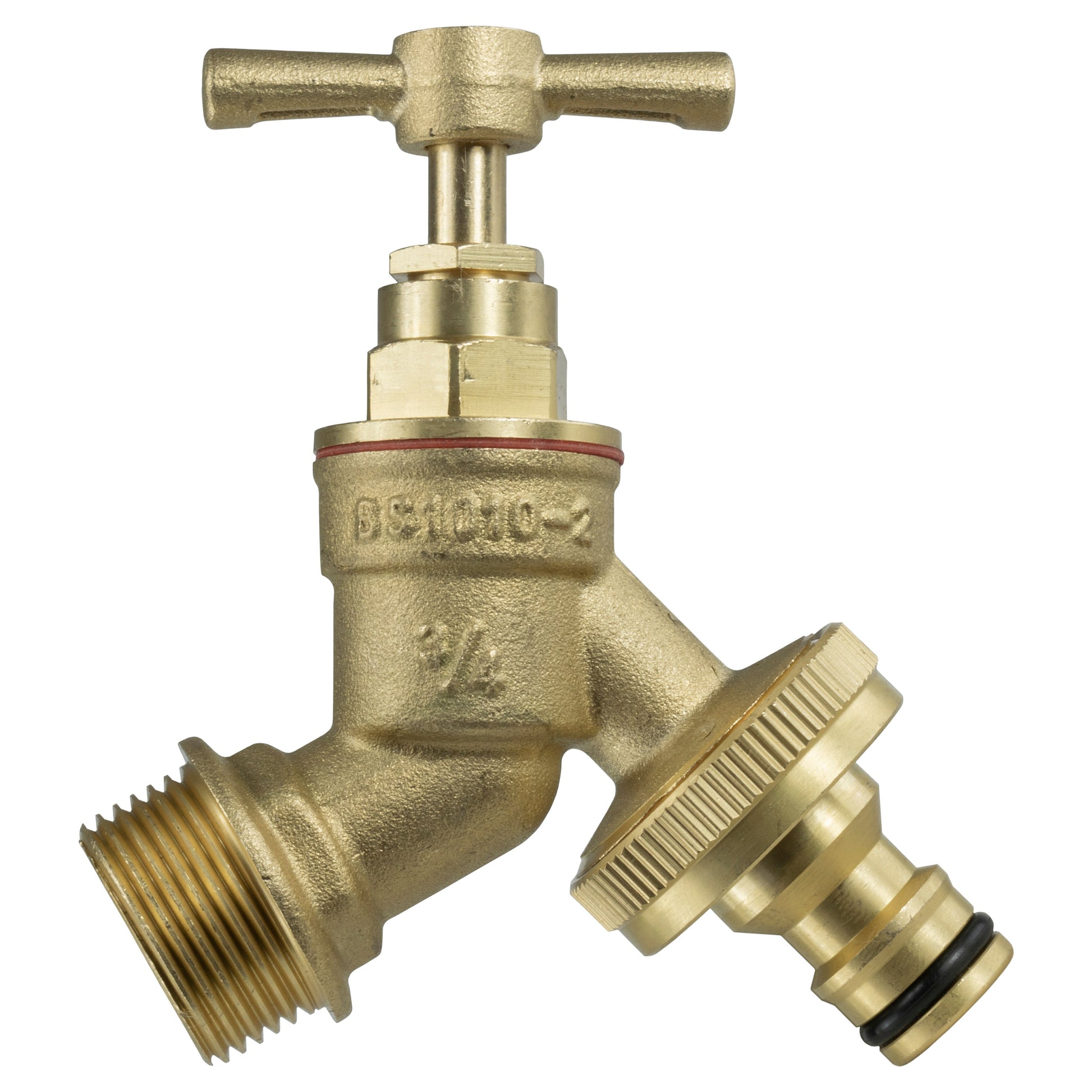 AP Supplies Wall Flange Kit 32mm MDPE - Brass Garden Tap Snap-On Male