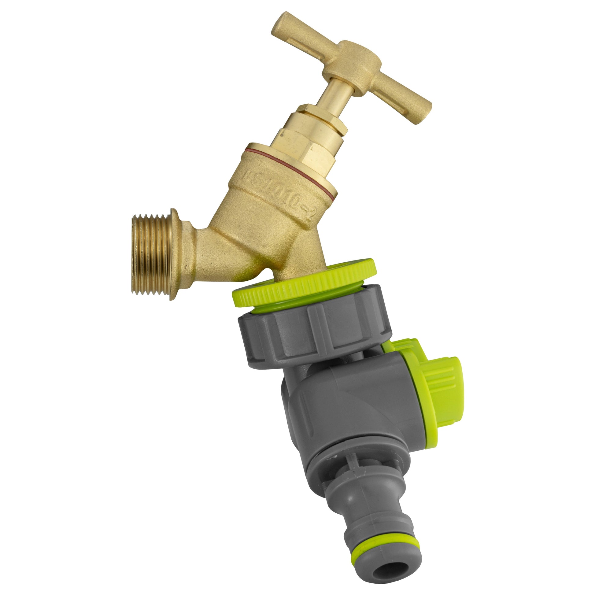 AP Supplies Wall Flange Kit 32mm MDPE + Brass Bib Tap + Two Way Splitter + Connectors