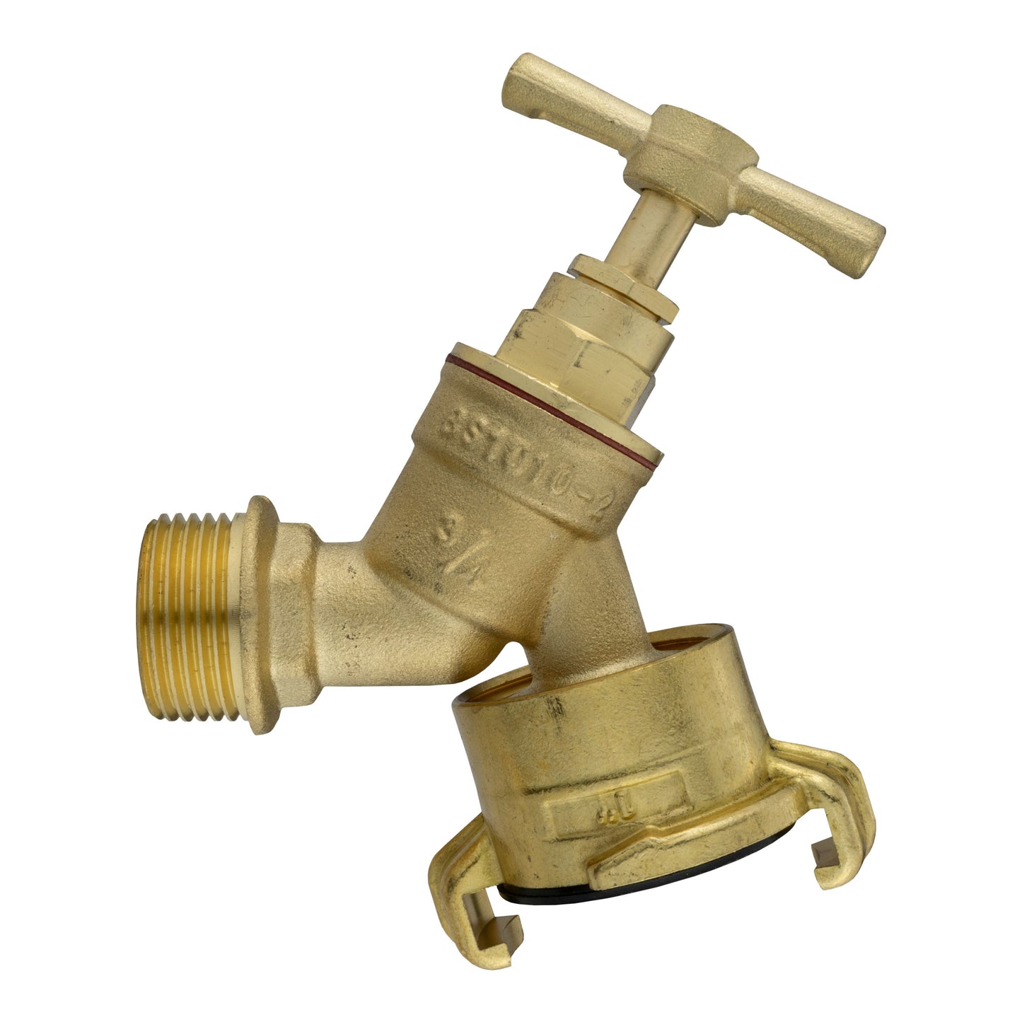 Wall Flange Kit 25mm MDPE + Brass Bib Tap with Geka Claw Outlet Water Connector