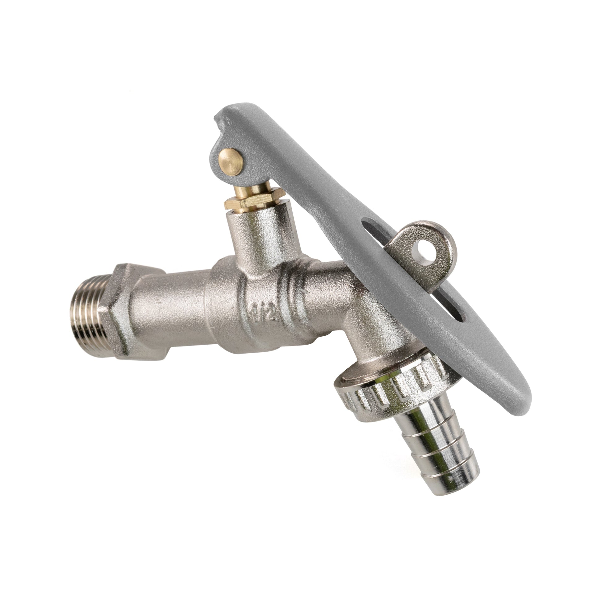 AP Supplies 15mm Brass Wall Flange Kit with Lever Tap Hose Barb and Lever Lock