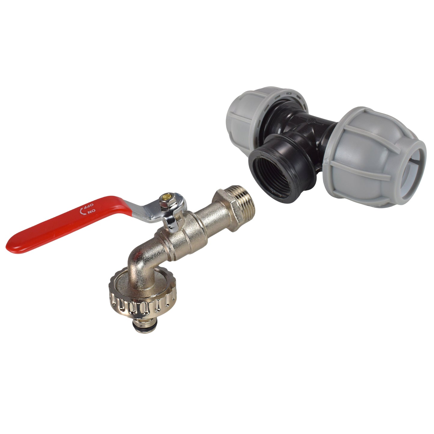 AP Supplies MDPE Tee 20mm and Lever Quick Connect Tap