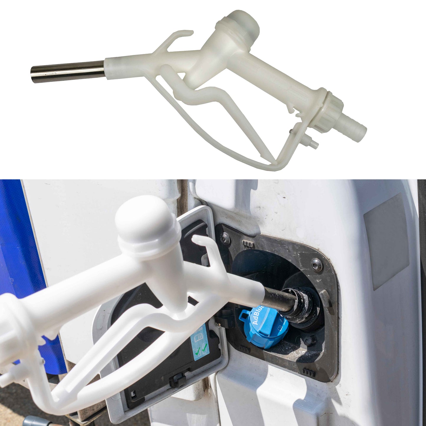 Fuel Gun White 3/4in Barb Inlet - Metal Outlet Car Accessory Winter Vehicle Tool
