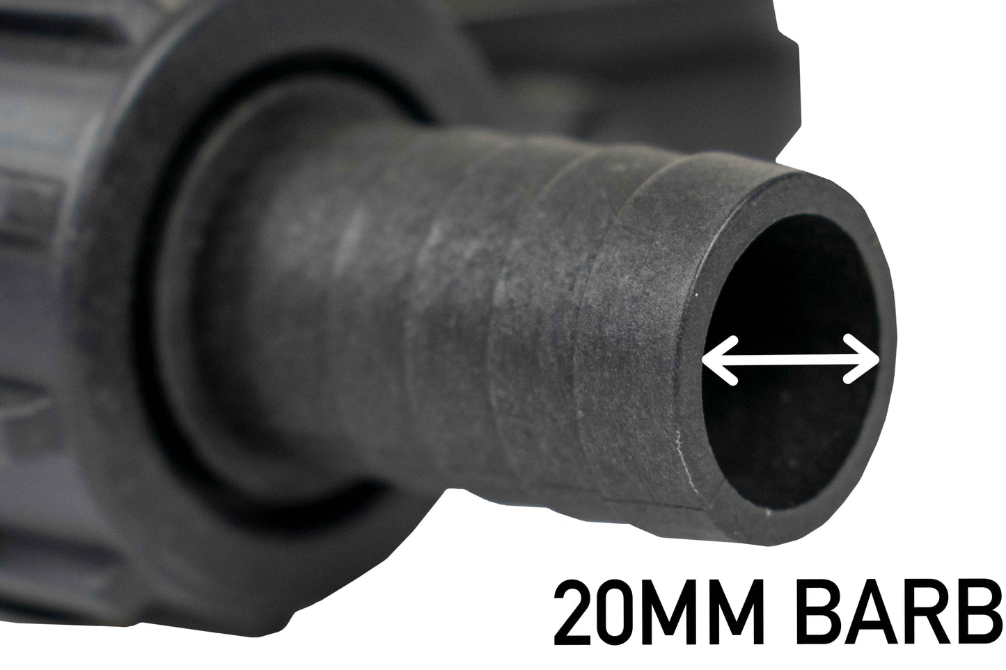 Fuel Gun Black 3/4in Barb Inlet - 25mm Outlet Barb Connector Winter Vehicle Tool