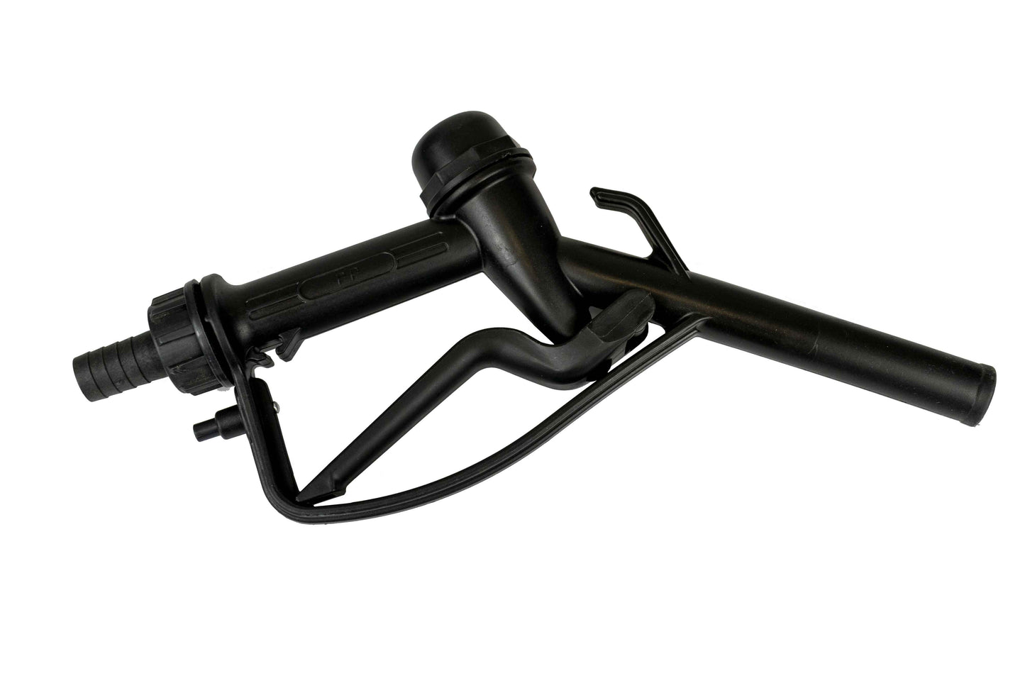 Fuel Gun Black 1in Barb Inlet - 25mm Outlet Hose Pipe Fitting Water Flow Control