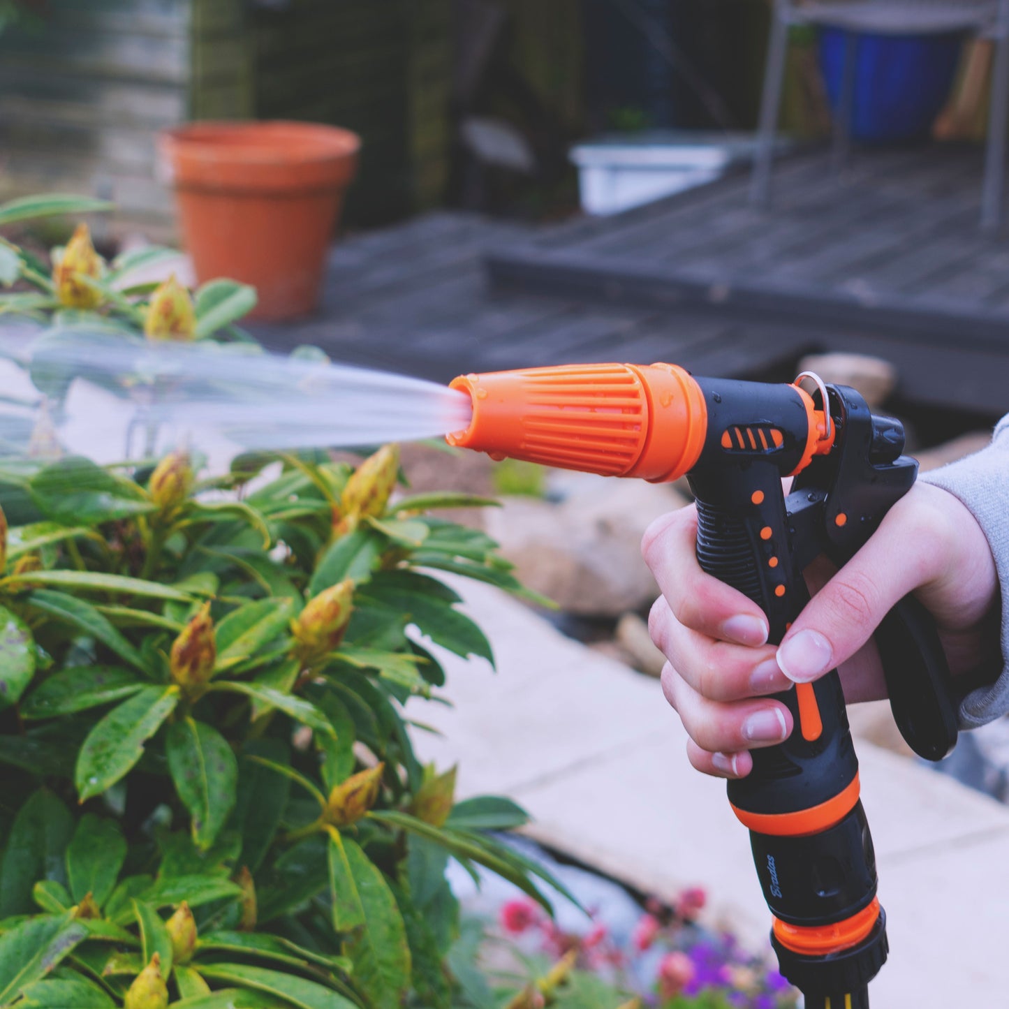 Hose Gun Water Sprayer Adjustable Black Orange Garden Hose Pipe Garden Watering