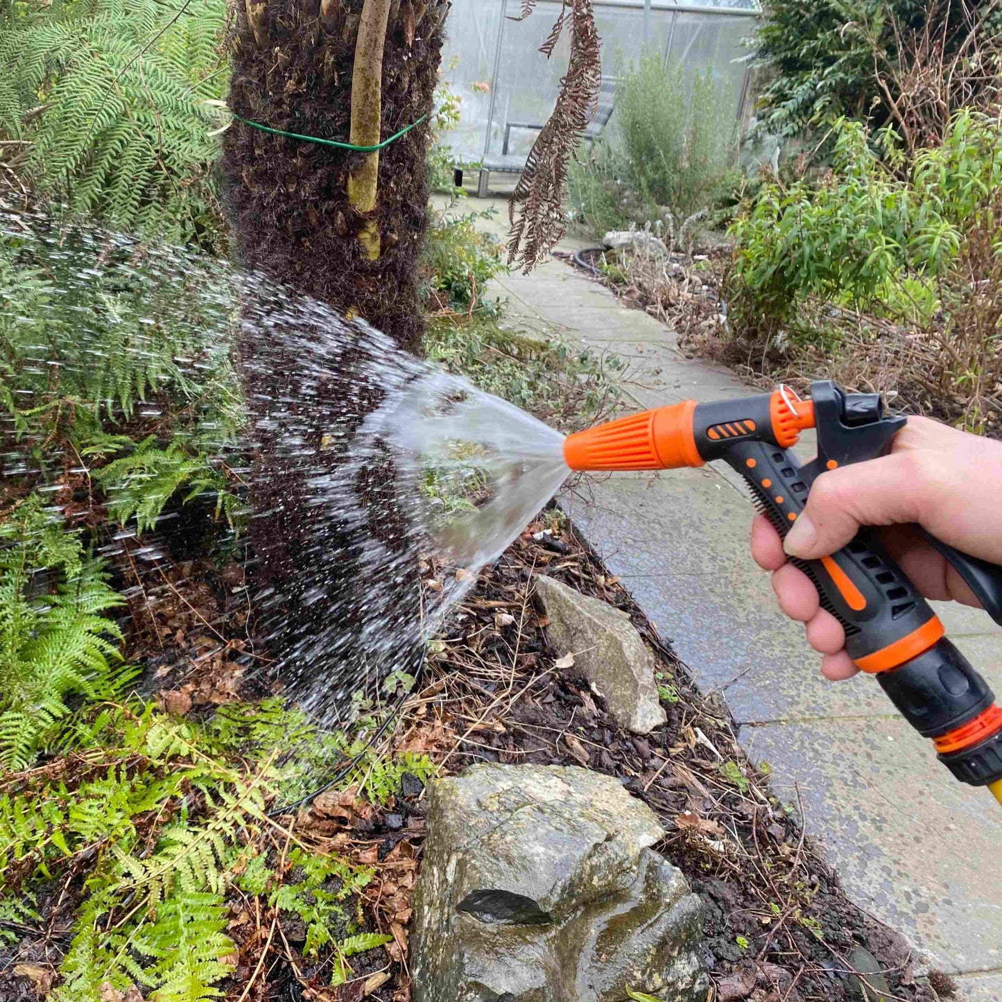 Hose Gun Water Sprayer Adjustable Black Orange Garden Hose Pipe Garden Watering