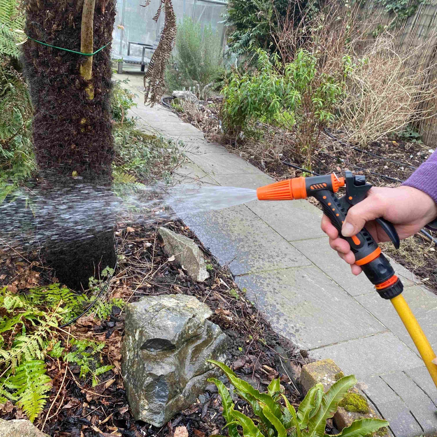 Hose Gun Water Sprayer Adjustable Black Orange Garden Hose Pipe Garden Watering