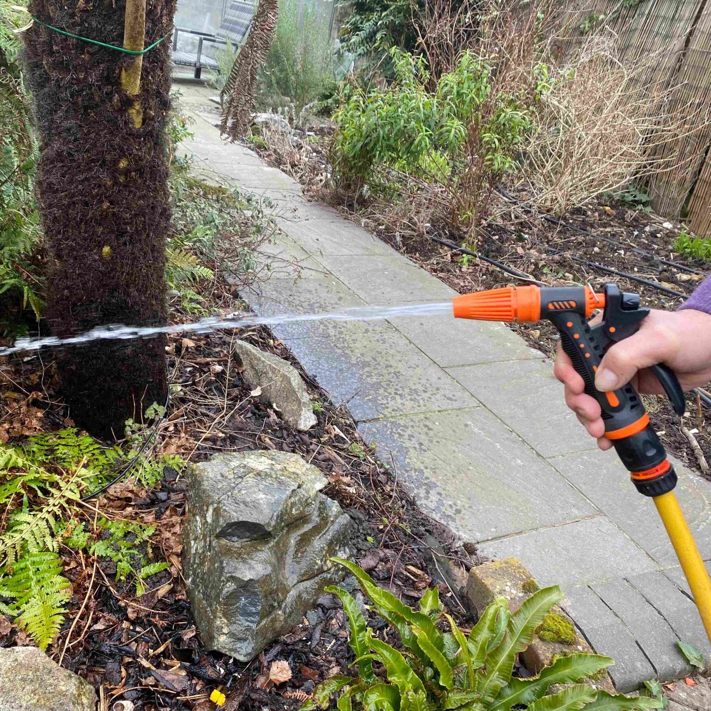 Hose Gun Water Sprayer Adjustable Black Orange Garden Hose Pipe Garden Watering