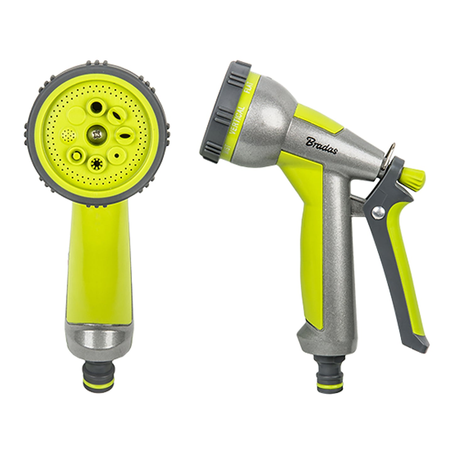 AP Supplies Hose Gun Water Sprayer 8-Function Metal, Lime