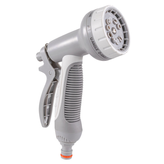 AP Supplies Hose Gun Water Sprayer Multi Pattern Adjustable, Gray/White