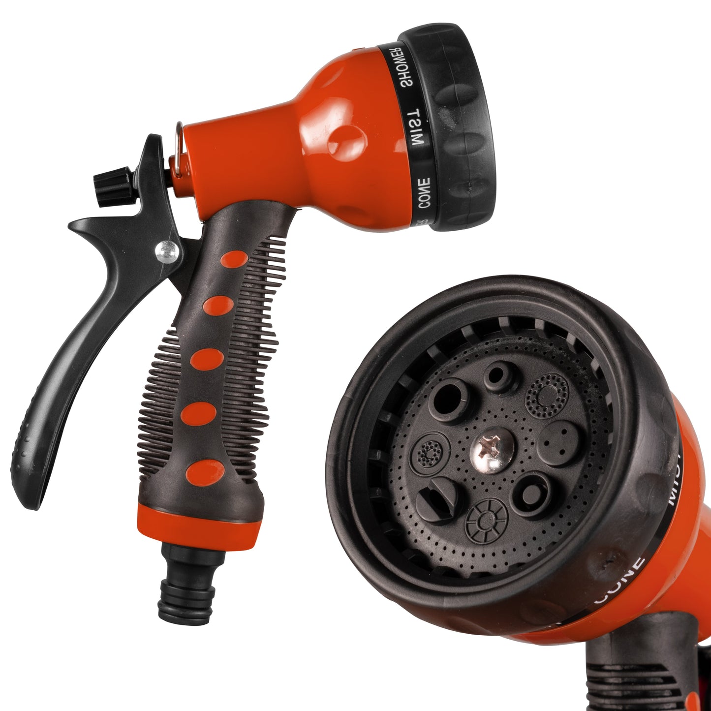 Hose Gun Water Sprayer 8-Pattern Adjustable, Cost Wise Orange Hose Connector Set