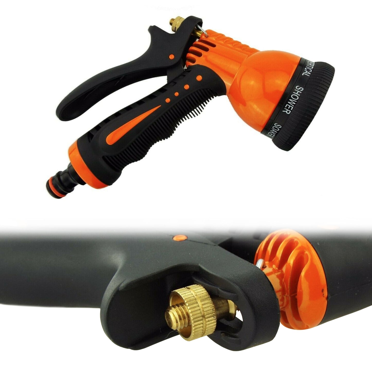 AP Supplies 7-Function Garden Hose Sprayer (Black/Orange Zebra)