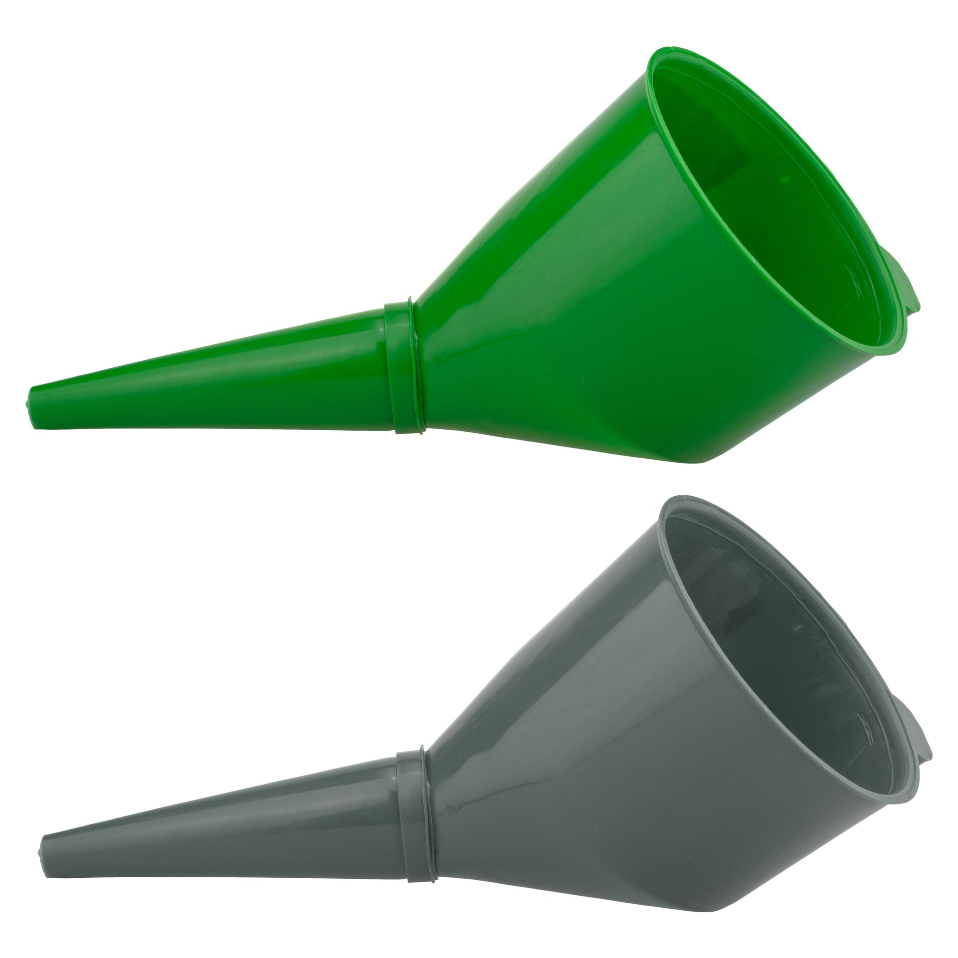 AP Supplies Angled Car Fuel Funnels with Filter (Grey & Green)