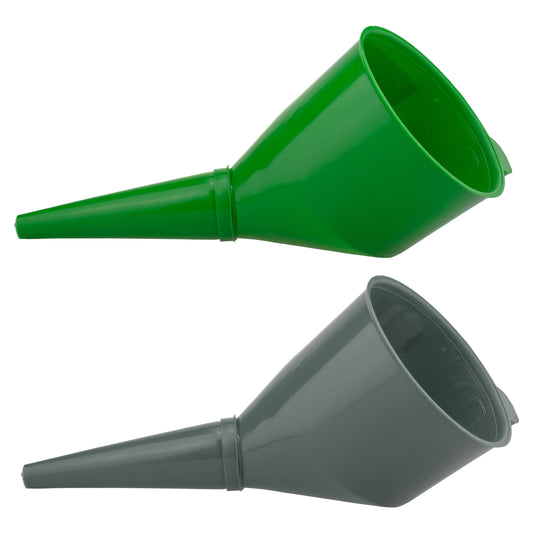 AP Supplies Angled Car Fuel Funnels with Filter (Grey & Green)