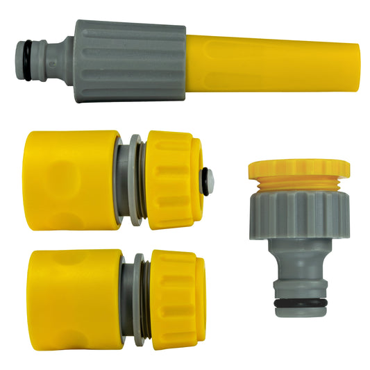 Hose Connectors Set With Nozzle Yellow Hose Connector Set Pipe and Water Fitting
