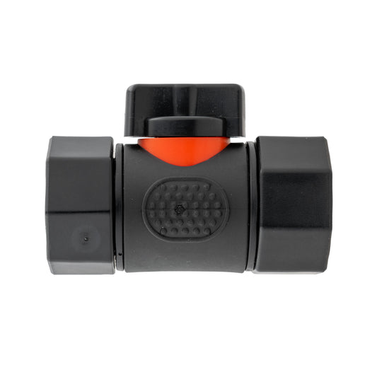 In Line Soft Touch Valve 3/4in BSPF Black Outdoor Watering Kit Hose Pipe Fitting