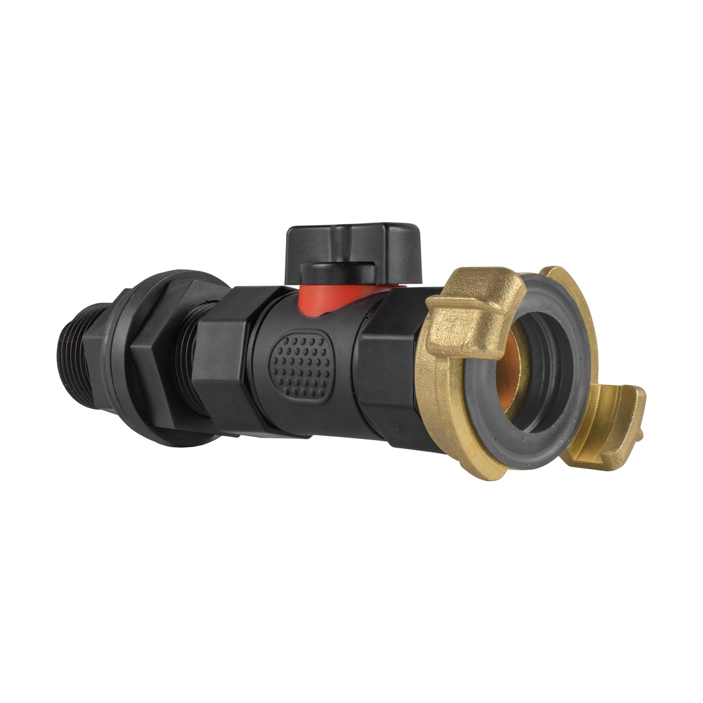 Water Butt Connector 3/4in BSP with In-Line BSPF Valve and Geka Type Connector