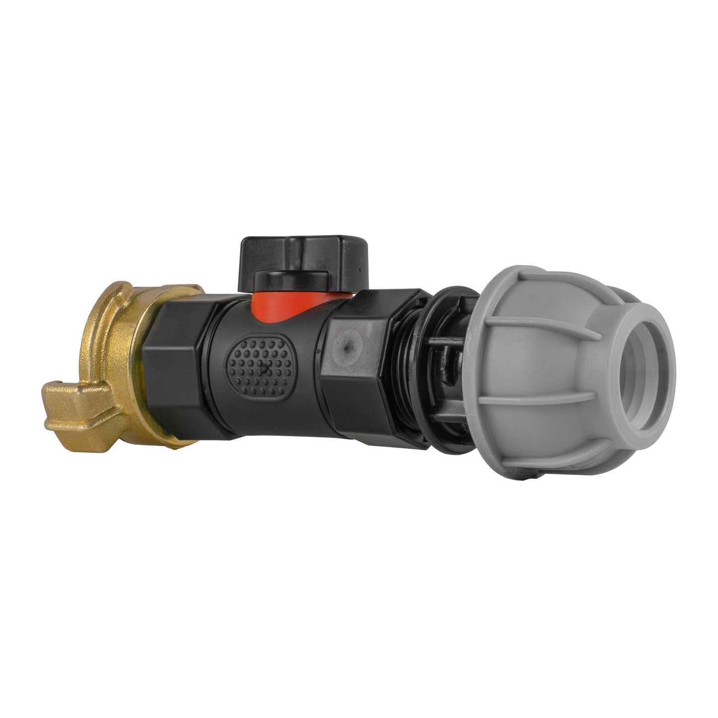 20mm MDPE Straight with In-Line BSPF Valve and Geka Type Connector Claw Coupling