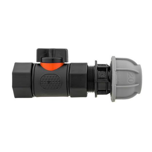 20mm MDPE Straight with In-Line BSPF Threaded Valve for Drip Irrigation Fitting