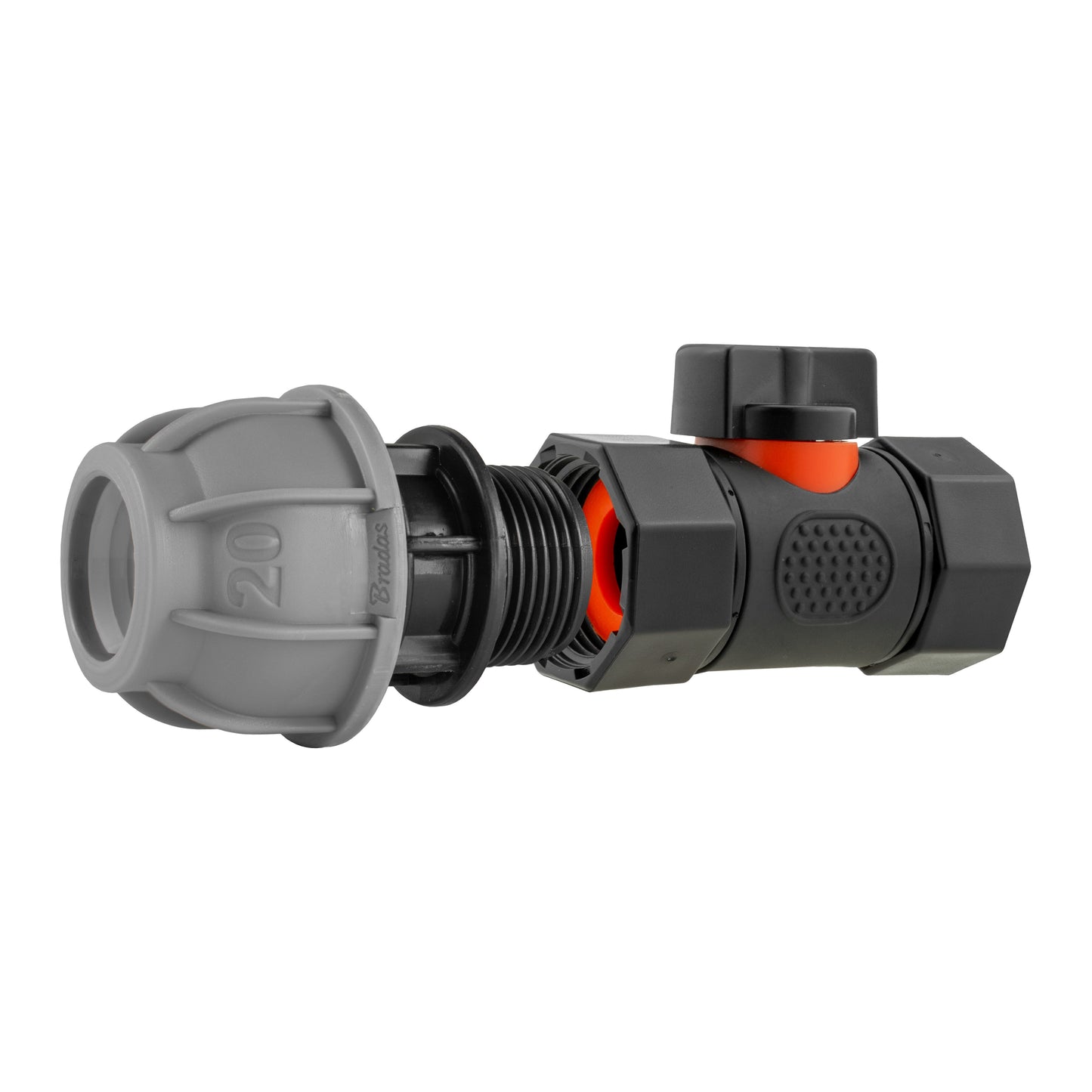 20mm MDPE Straight with In-Line BSPF Threaded Valve for Drip Irrigation Fitting